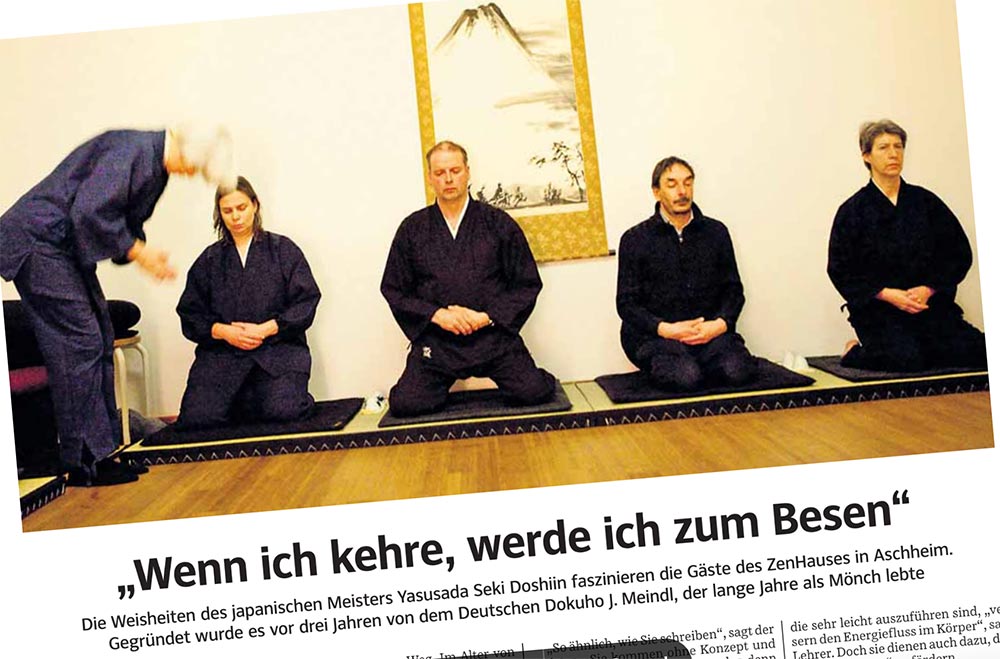 Artikel in der Süddeutschen Zeitung über einen ZenHaus Besuch mit Zen-Meditation und Zen-Klausur