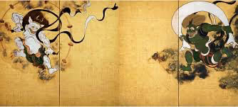 Fujin und Raijin auf Blattgold im Kennin-ji